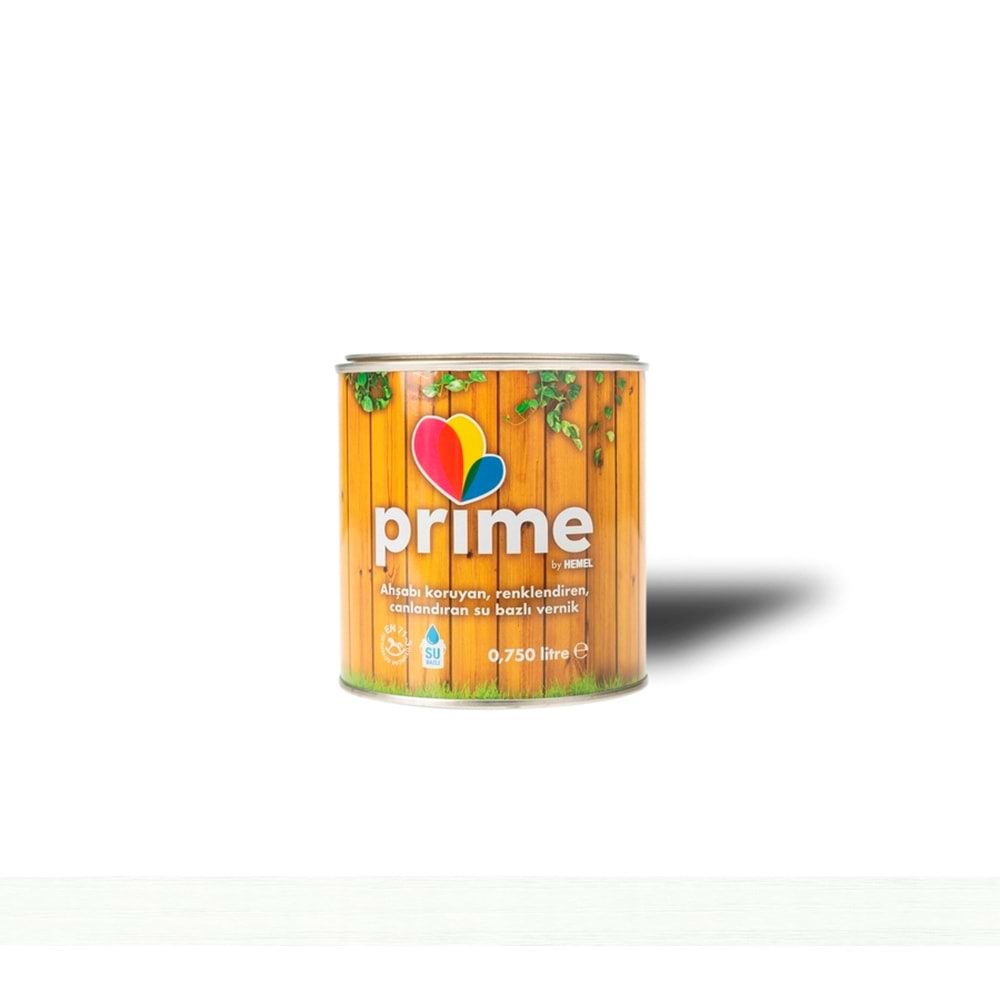 Hemel Prime Su Bazlı Ahşap Vernik - Beyaz İç-Dış Mekan 0,750 L