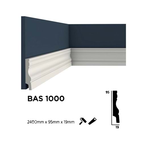 Çıta Poliüretan Bas-1000-12 Lake Süpürgelik 240cm