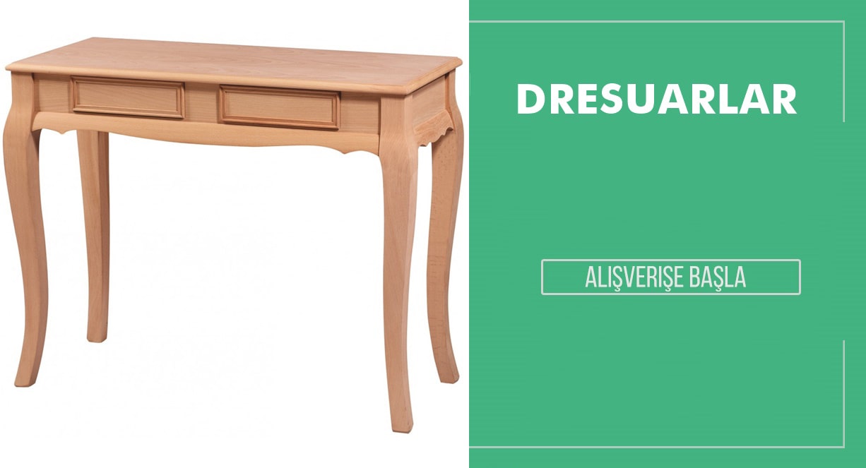 Dresuar modelleri ile odanıza modern ve şık bir tarz katmak istiyorsanız aynalı, mermer, çekmeceli, ahşap, beyaz, metal dresuarlar fırsatlarla MobsAhşap da