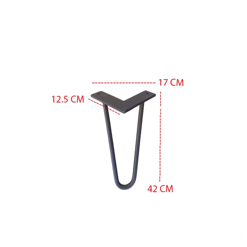 Metal Ayak Sehpa Ayak Firkete Bükümlü 42cm